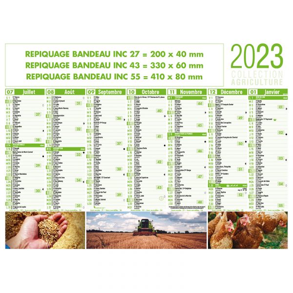 calendrier bancaire agriculture 55