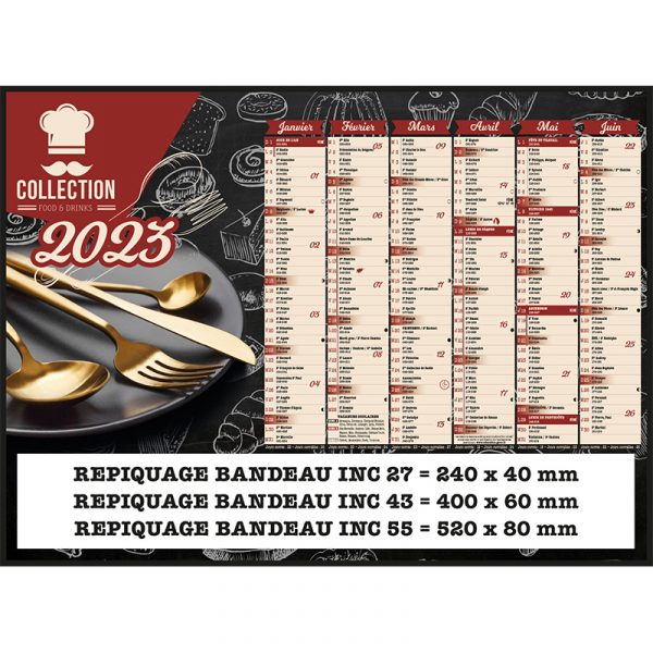 calendrier bancaire food drink