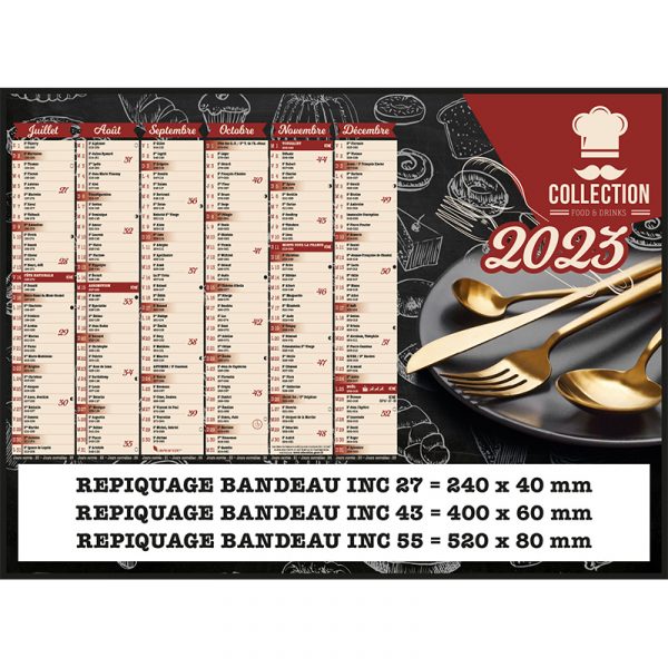 calendrier bancaire food drink