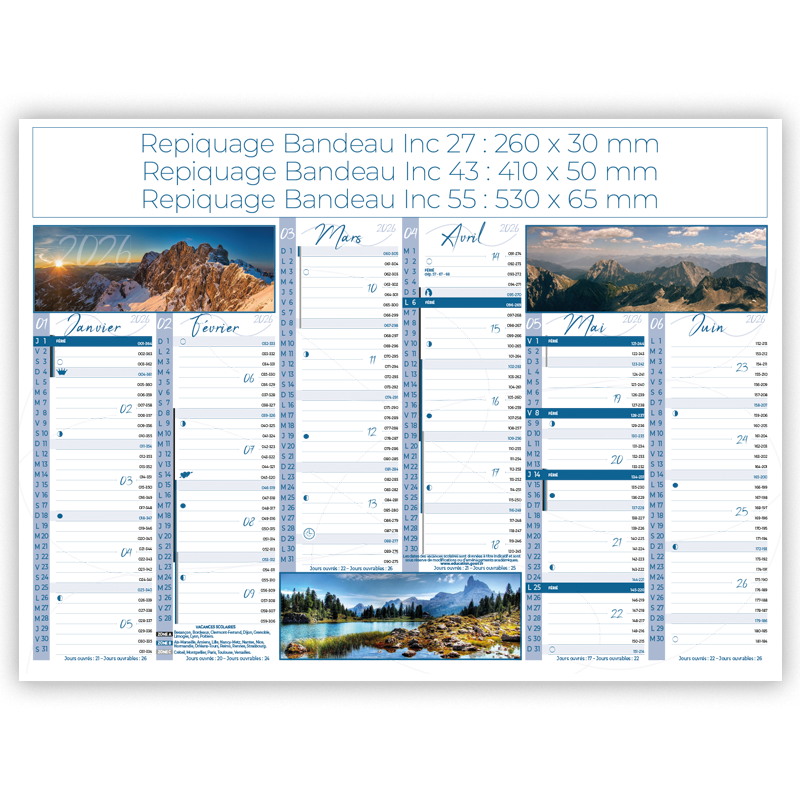 Calendrier Thématique MONTAGNES